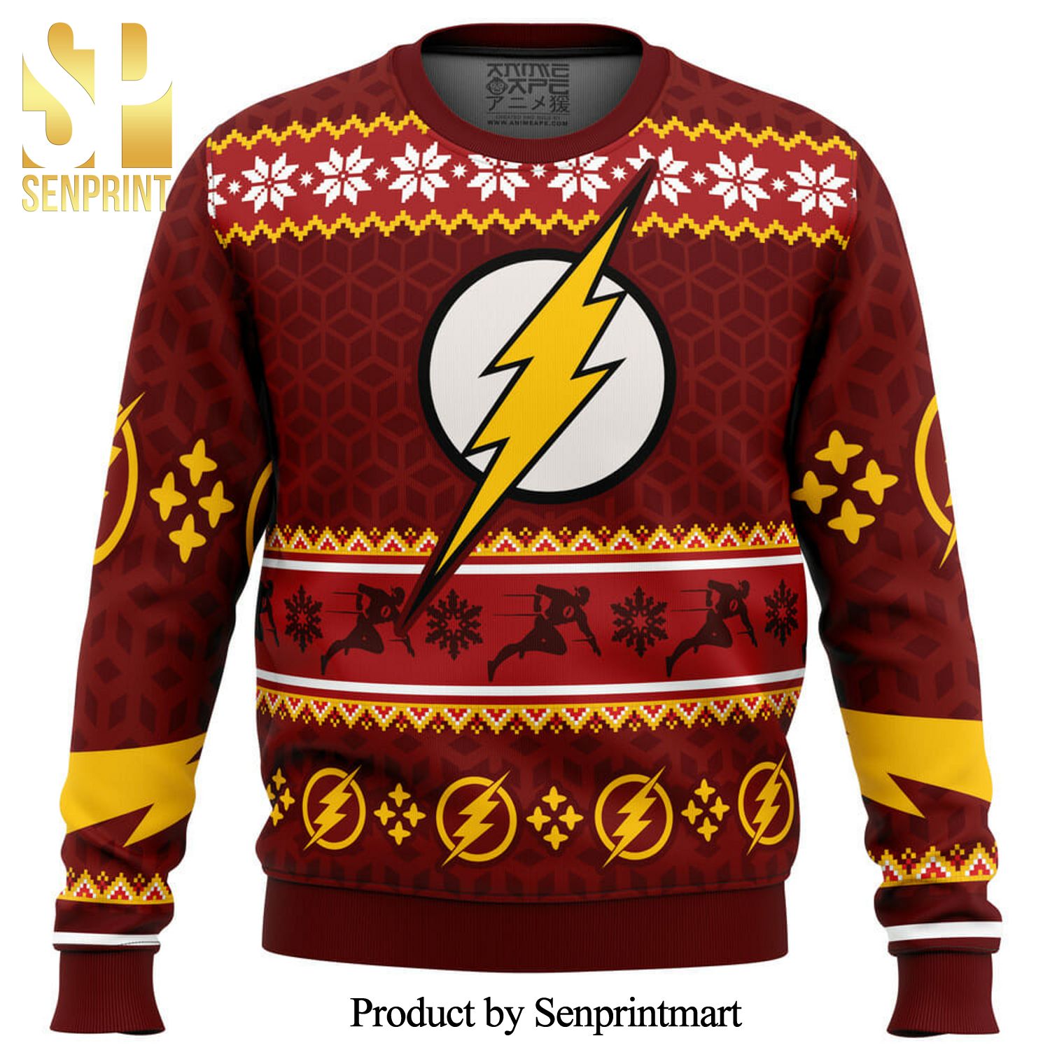 Fast Christmas The Flash Dc Comics Knitted Ugly Christmas Sweater