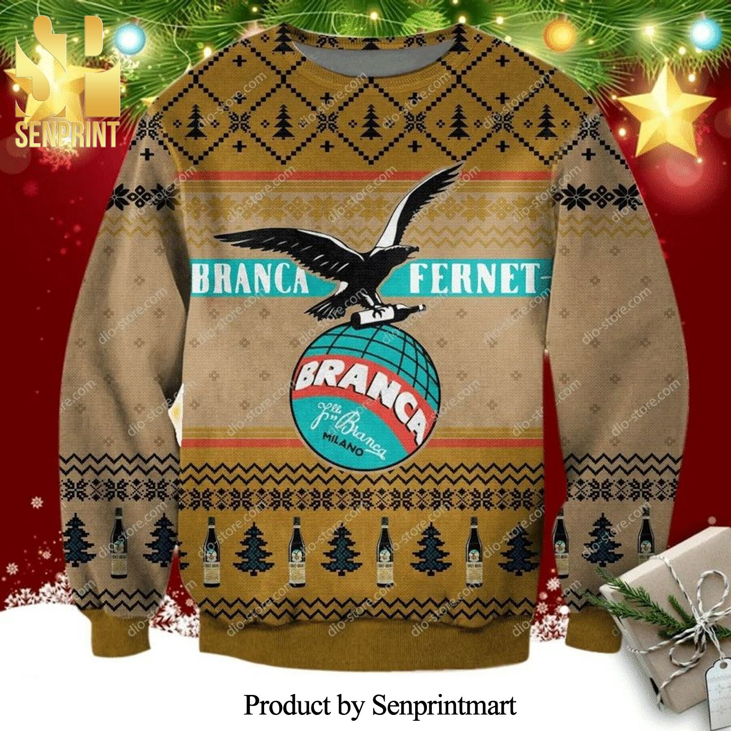 Fernet-Branca Beer Logo Knitted Ugly Christmas Sweater