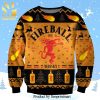 Fireball Cinnamon Whisky Drinker Bells Drinking All The Way Knitted Ugly Christmas Sweater