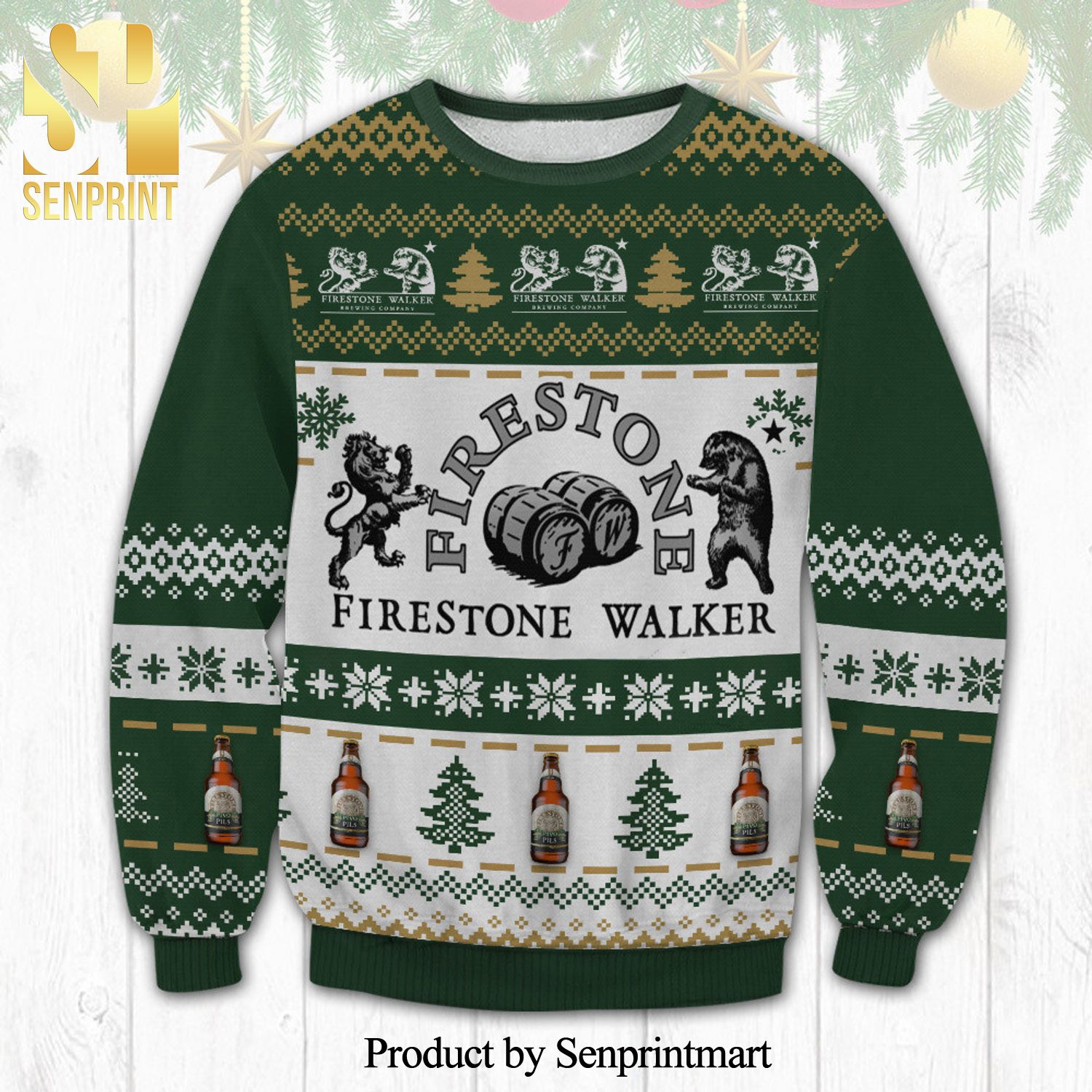 Firestone Walker Brewing Beer Logo Knitted Ugly Christmas Sweater