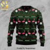 Flamingo Flamingle All The Ways Knitted Ugly Christmas Sweater