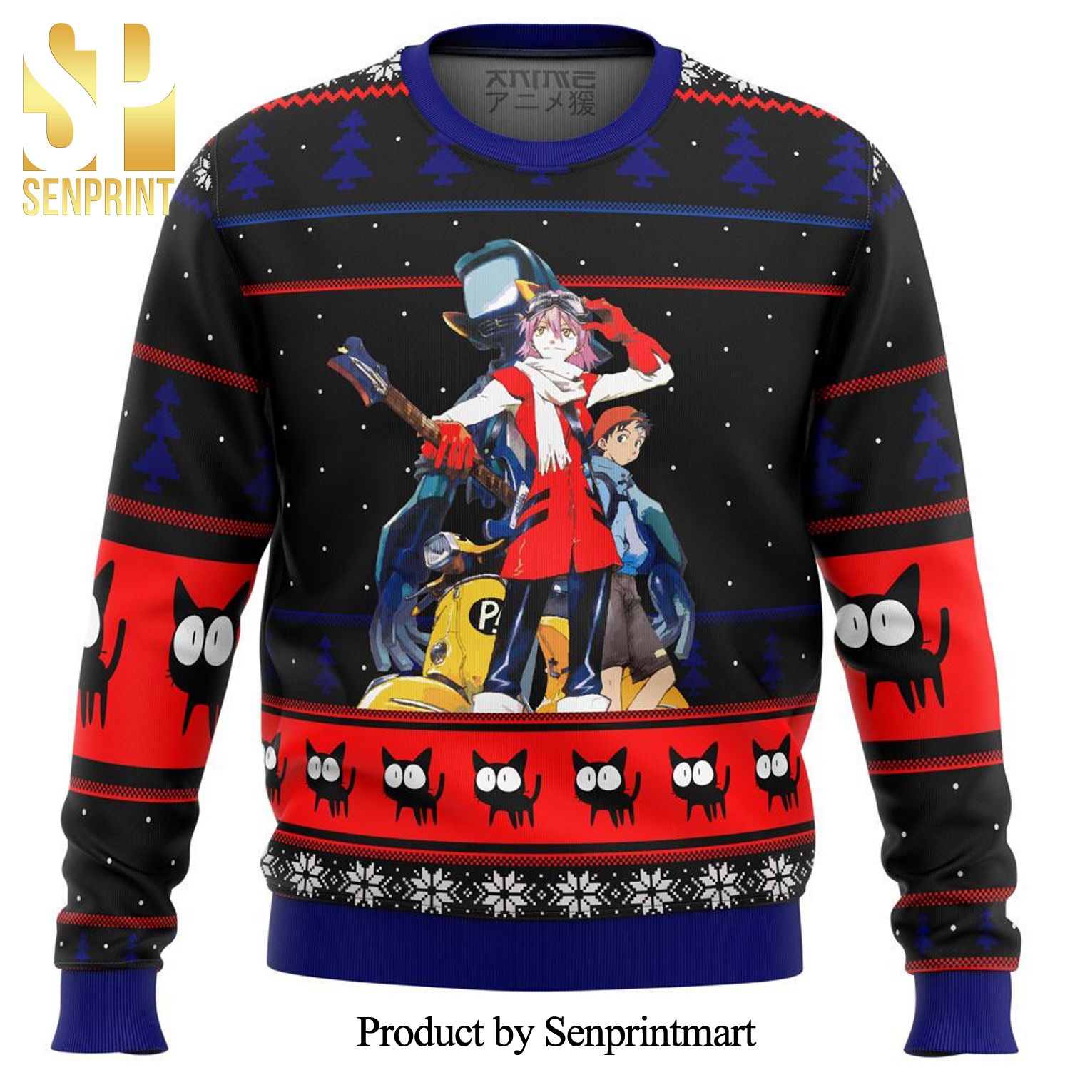 FLCL Poster Premium Manga Anime Knitted Ugly Christmas Sweater