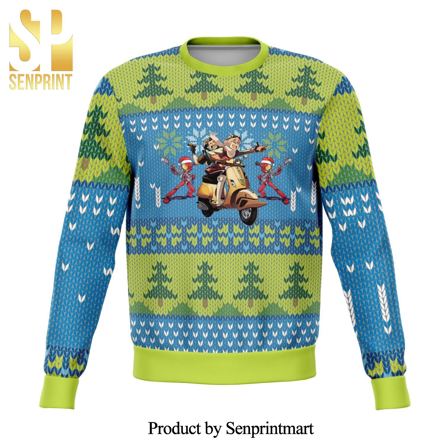 FLCL Riding Premium Manga Anime Knitted Ugly Christmas Sweater