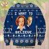 Fox Mulder Dana Scully The X-Files I Want To Believe Wool Knitted Ugly Christmas Sweater