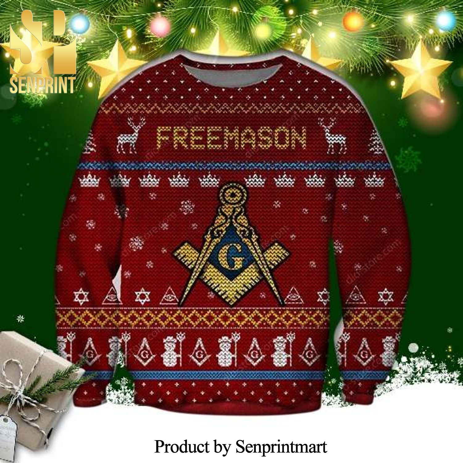 Freemason Knitted Ugly Christmas Sweater