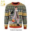 Friends Series The One Where It’s Christmas Snowflake Knitted Ugly Christmas Sweater – White Navy