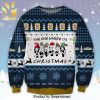 Friends Series Quotes Reindeer Pattern Knitted Ugly Christmas Sweater – Black