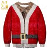 Funny Summer Santa Claus Striped Knitted Ugly Christmas Sweater