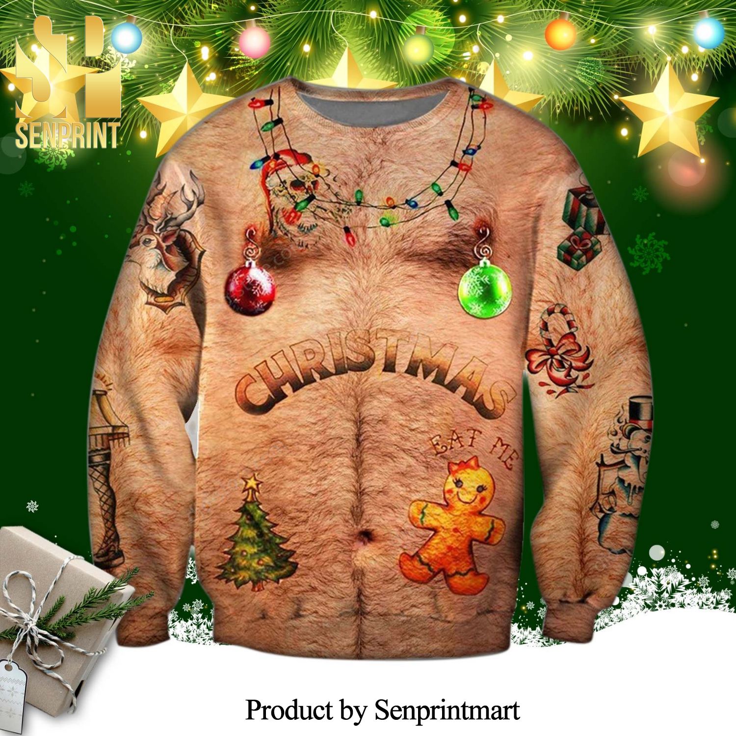 Funny Santa Knitted Ugly Christmas Sweater