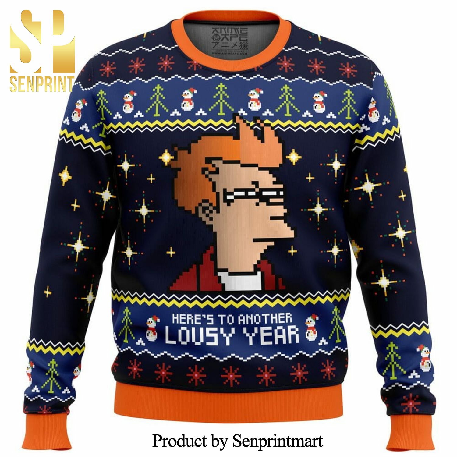 Futurama Here’S To Another Lousy Year Knitted Ugly Christmas Sweater