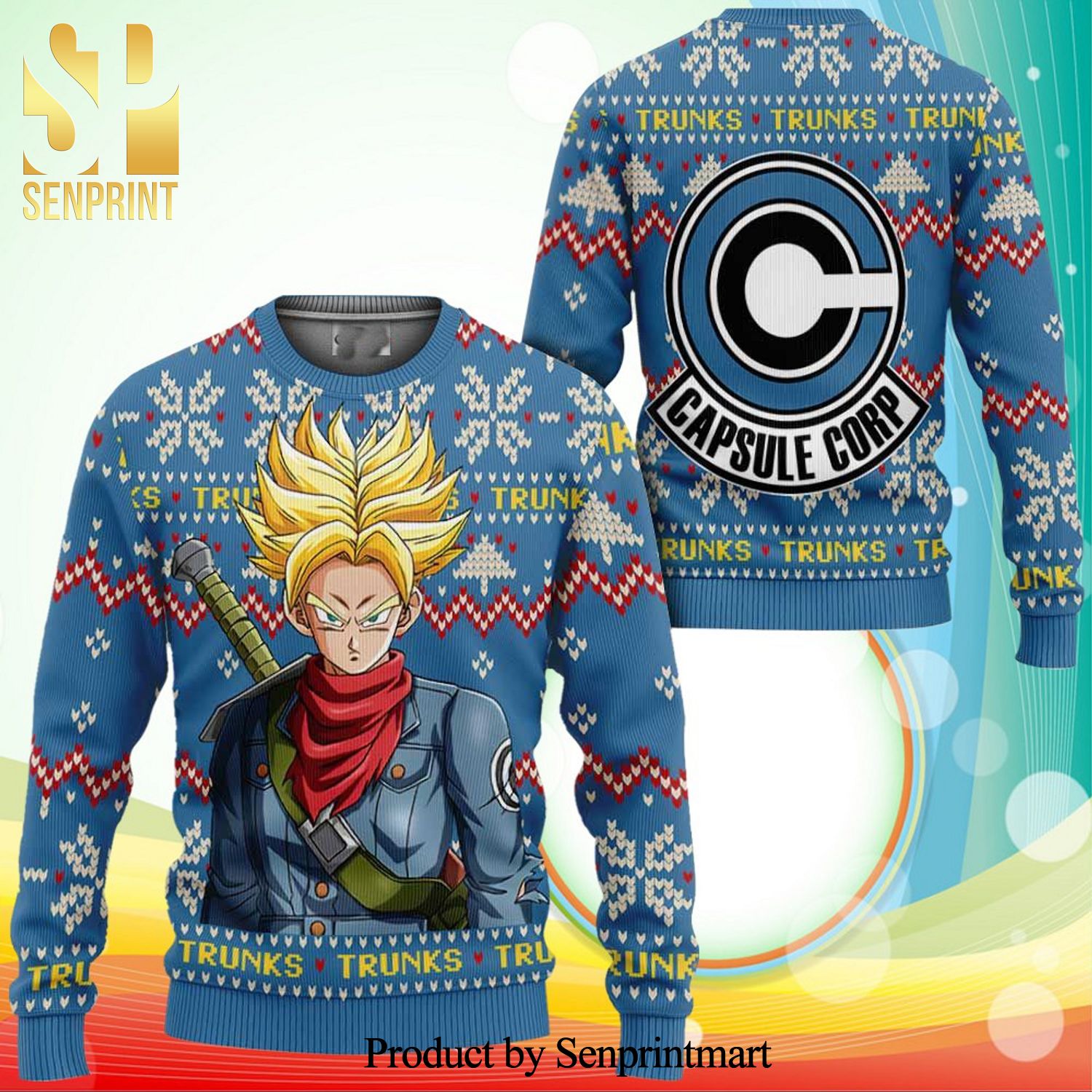 Future Trunks Anime Dragon Ball Knitted Ugly Christmas Sweater