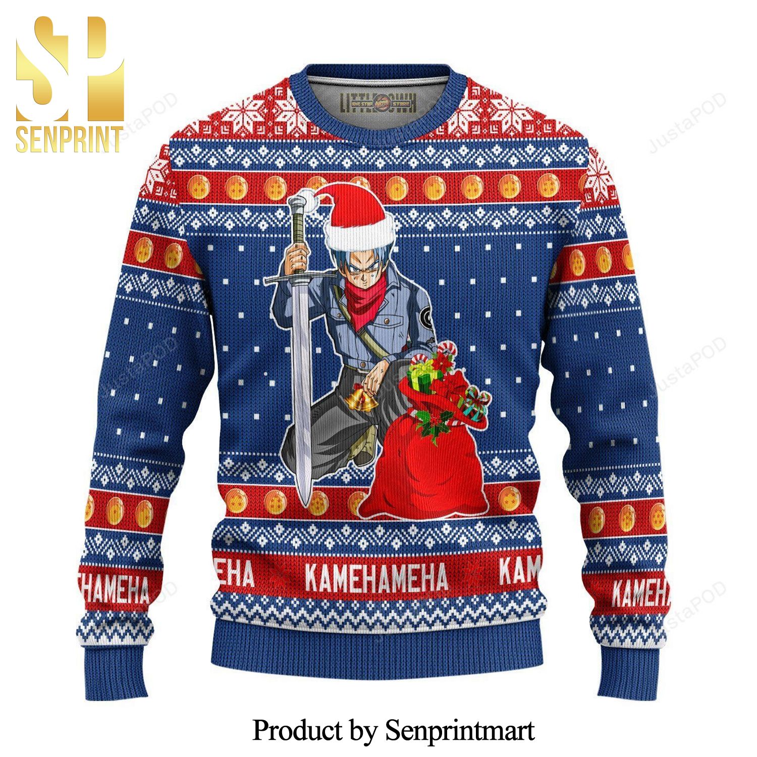 Future Trunks Dragon Ball Kamehameha Knitted Ugly Christmas Sweater