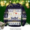 Gaffel Kolsch Beer Navy Knitted Ugly Christmas Sweater