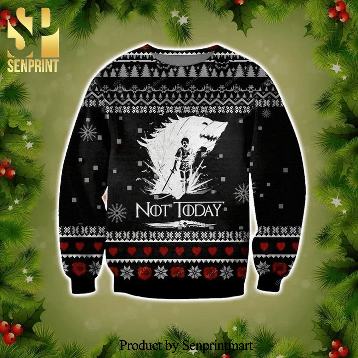 Game Of Thrones Not Today Knitted Ugly Christmas Sweater
