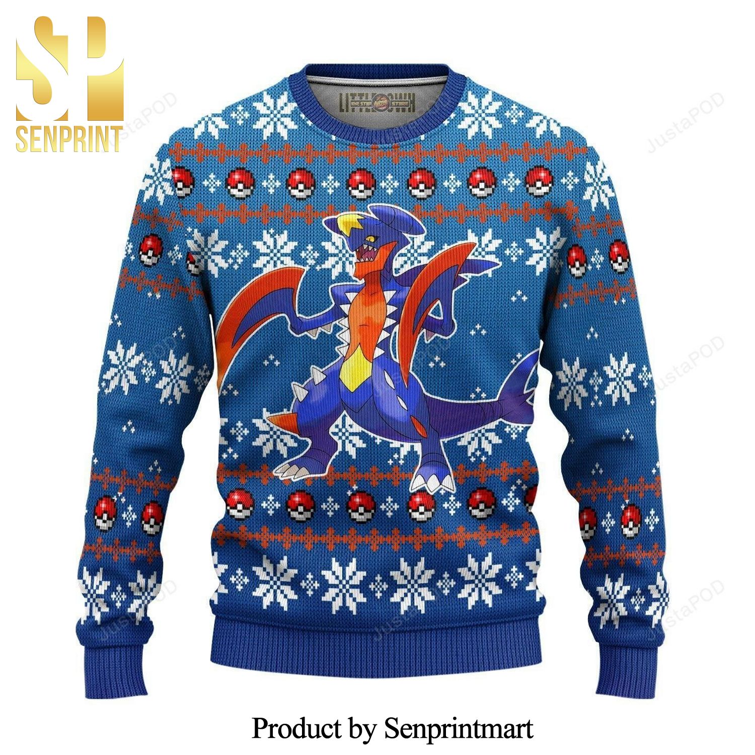 Garchomp Pokemon Knitted Ugly Christmas Sweater