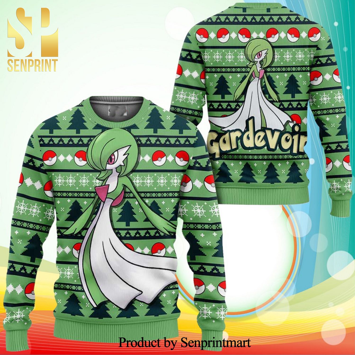 Gardevoir Anime Pokemon Xmas Gifts Knitted Ugly Christmas Sweater