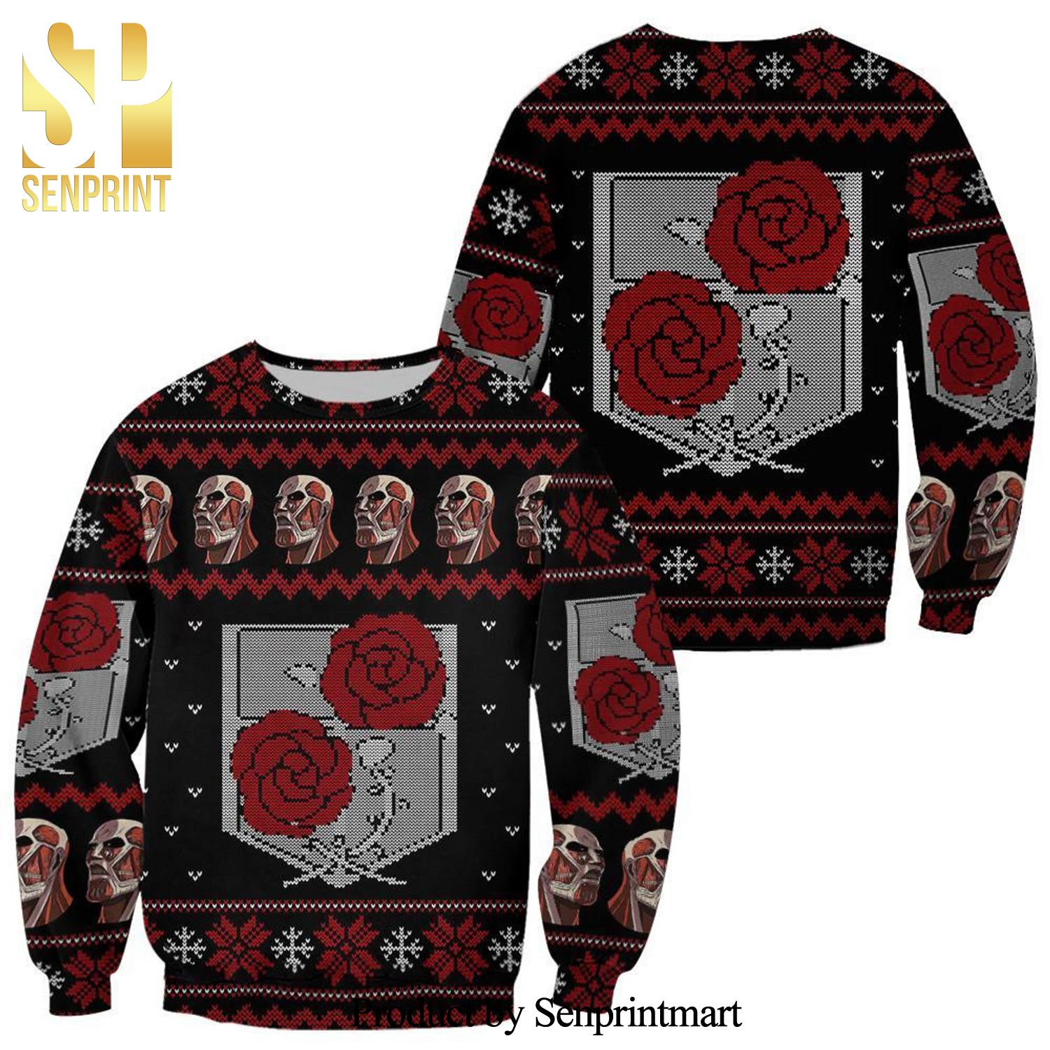 Garrison Attack On Titan Knitted Ugly Christmas Sweater