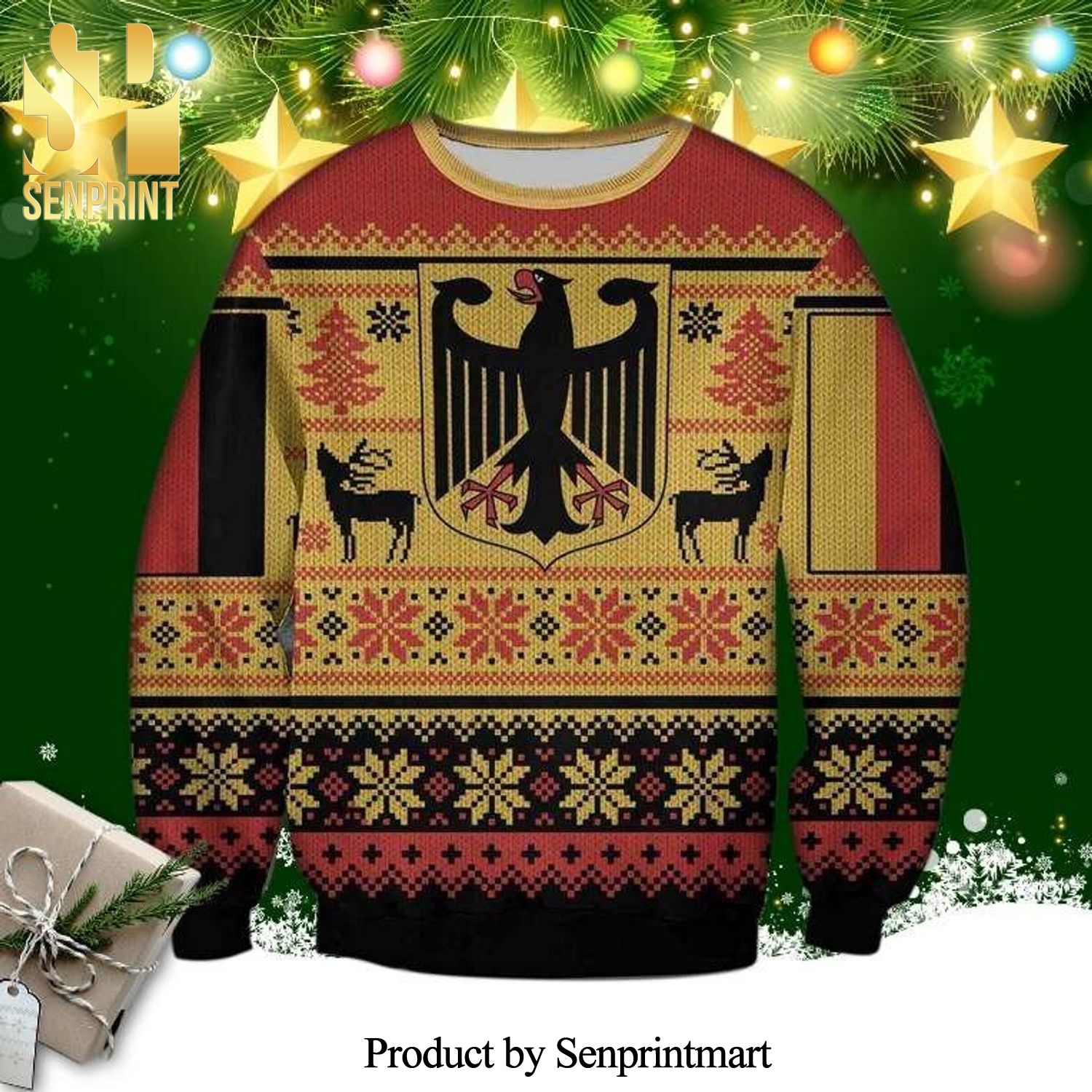 Germany Knitted Ugly Christmas Sweater