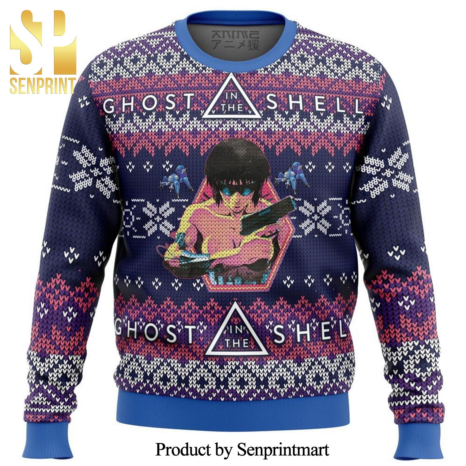 Ghost In The Shell Alt Premium Manga Anime Knitted Ugly Christmas Sweater