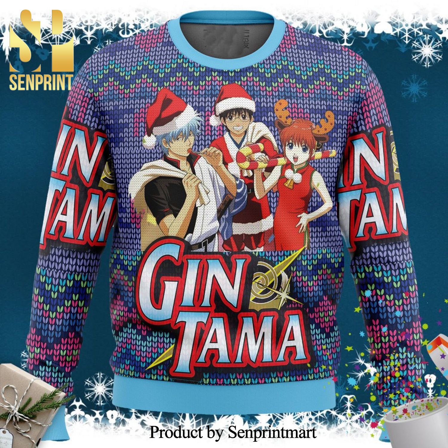 Gintama Knitted Ugly Christmas Sweater