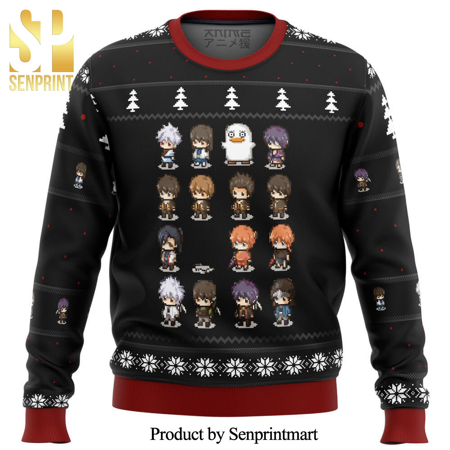 Gintama Sprites Manga Anime Knitted Ugly Christmas Sweater