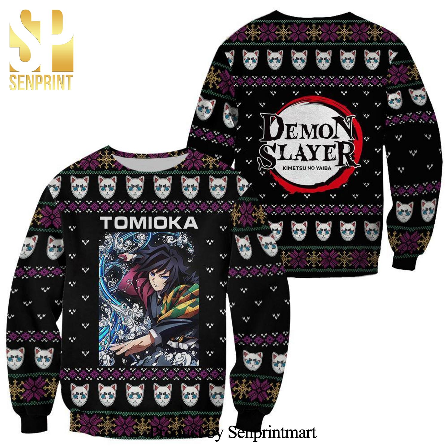 Giyu Tomioka Demon Slayer Anime Knitted Ugly Christmas Sweater