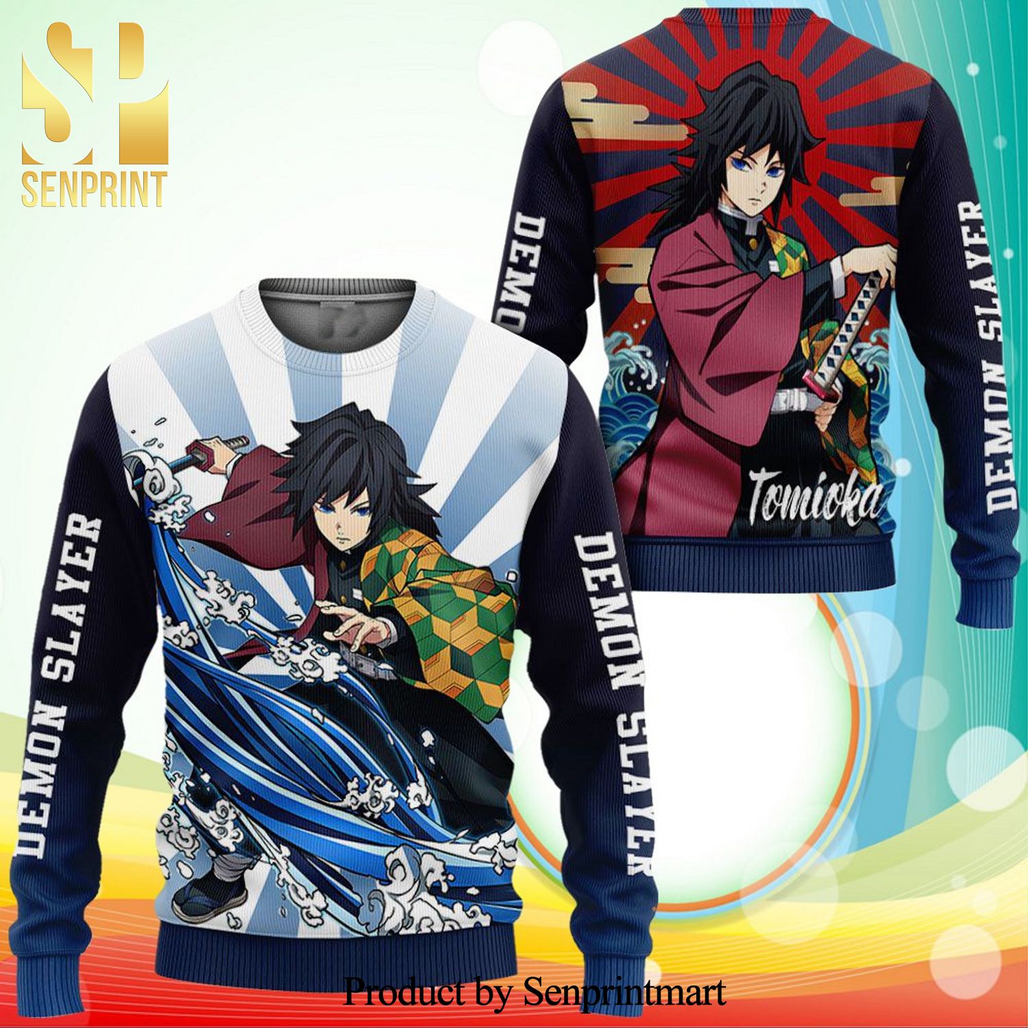 Giyuu Tomioka Demon Slayer Anime Knitted Ugly Christmas Sweater