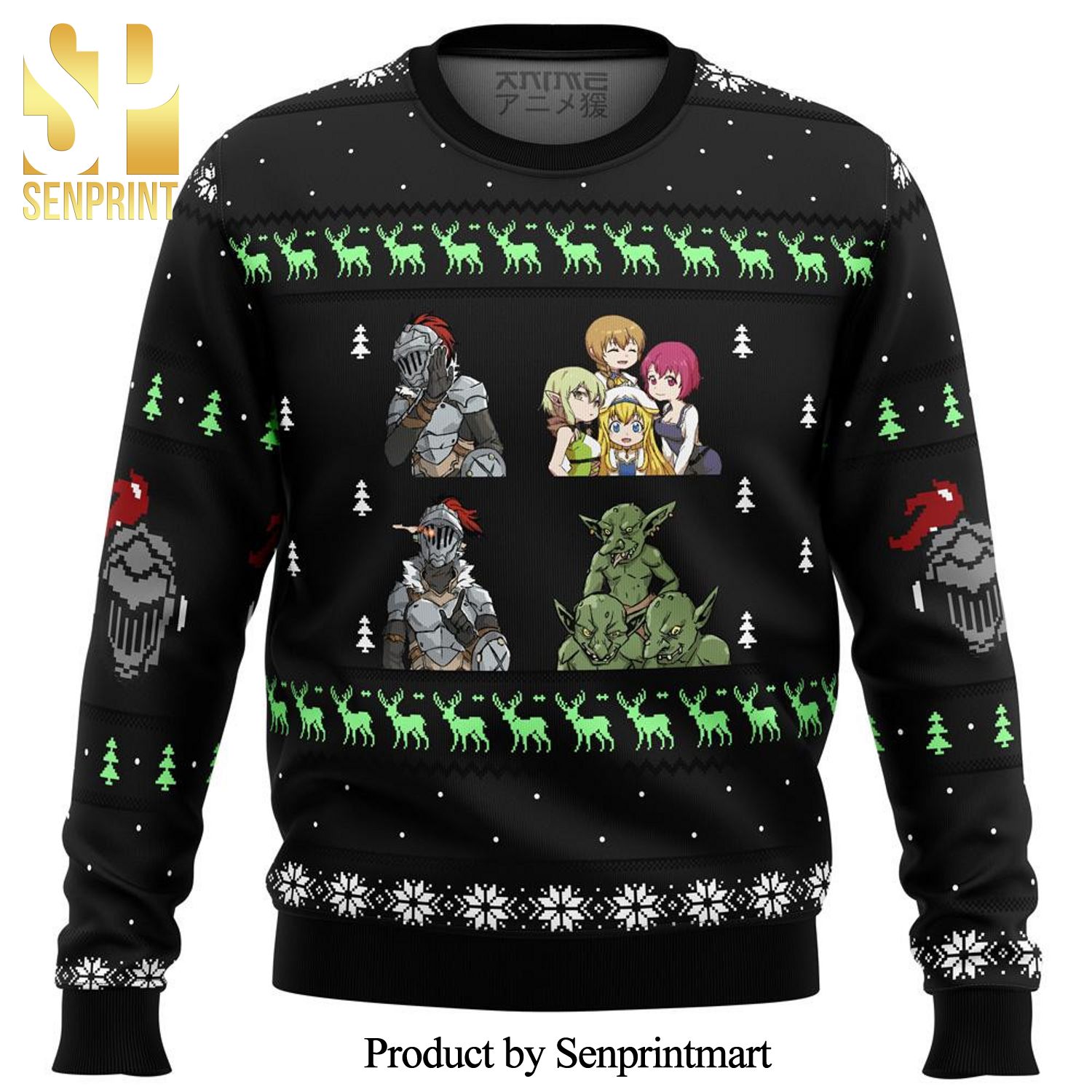 Goblin Slayer Sprites Meme Premium Manga Anime Knitted Ugly Christmas Sweater