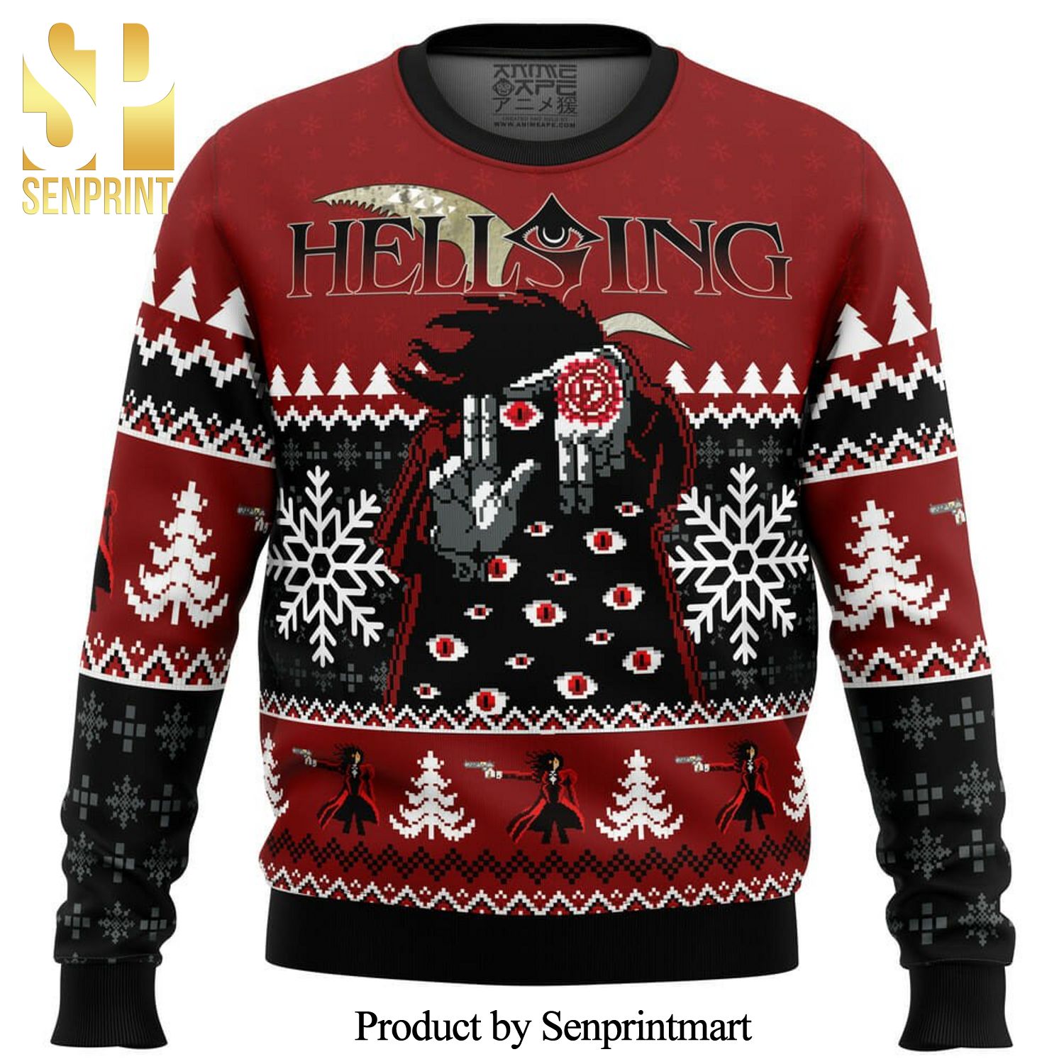 God With Us Hellsing Manga Anime Knitted Ugly Christmas Sweater