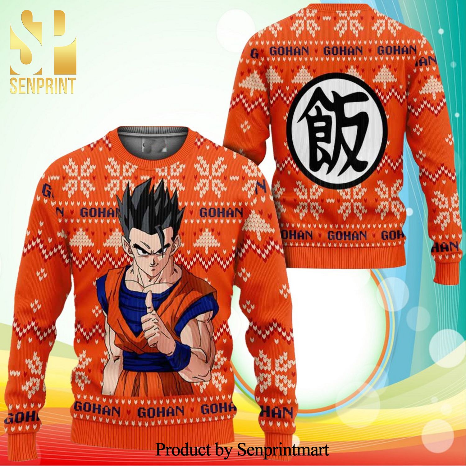 Gohan Dragon Ball Z Manga Anime Knitted Ugly Christmas Sweater