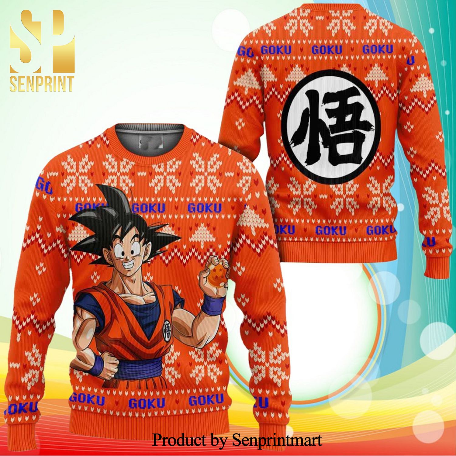 Goku Dragon Ball Manga Anime Knitted Ugly Christmas Sweater
