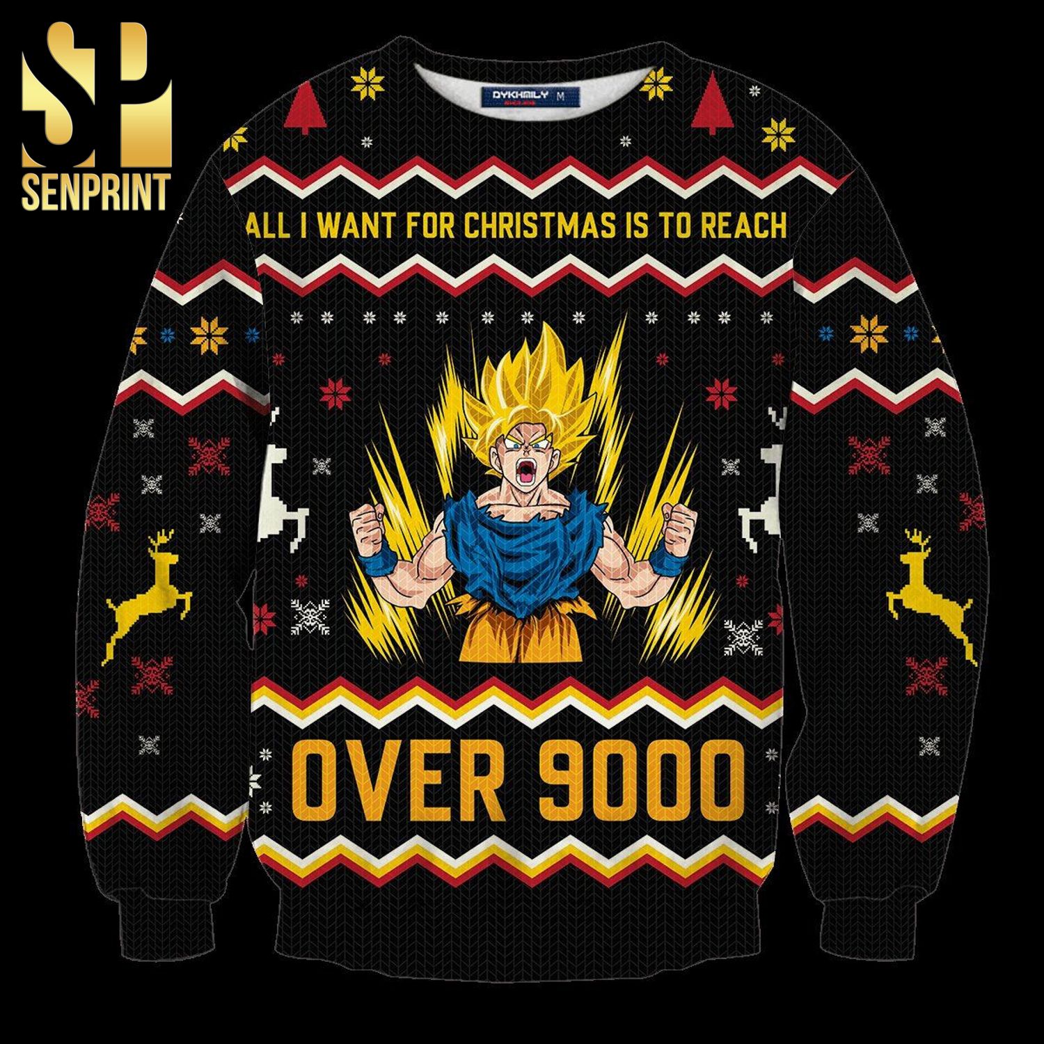 Goku Dragon Ball Over 900 Knitted Ugly Christmas Sweater