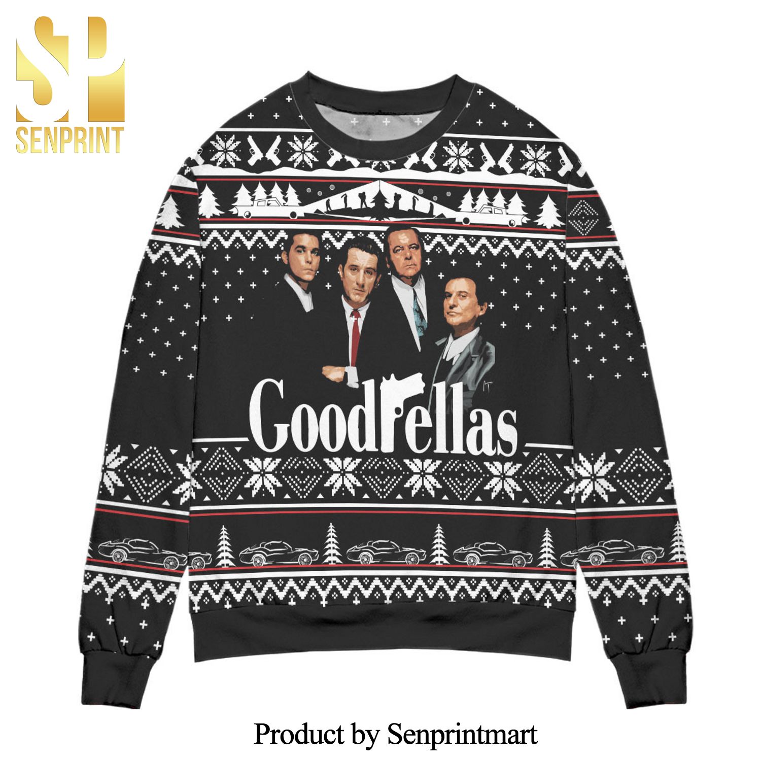 Goodfellas Movie Poster Knitted Ugly Christmas Sweater – Black