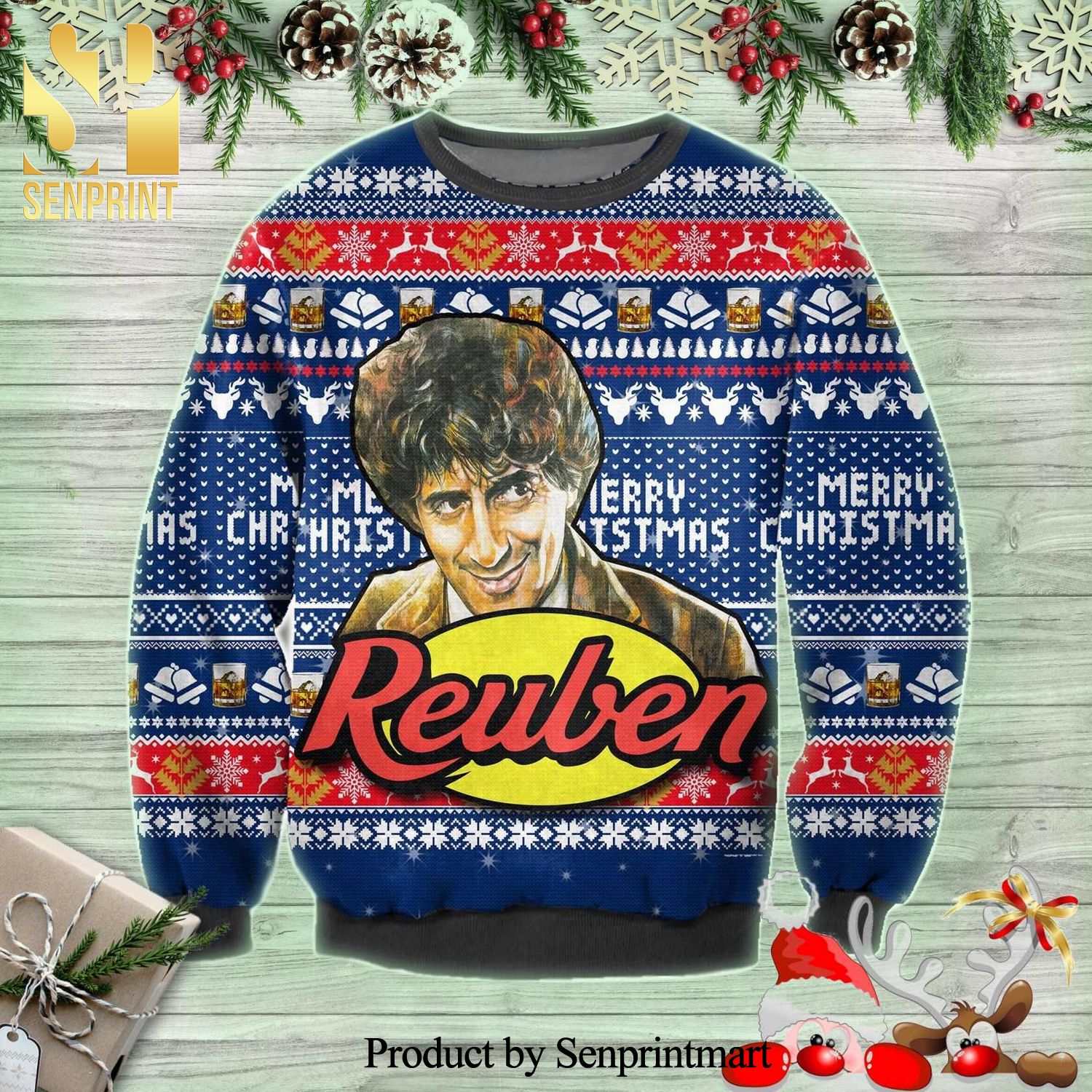 Gowan McGland Reuben Reuben Poster Knitted Ugly Christmas Sweater