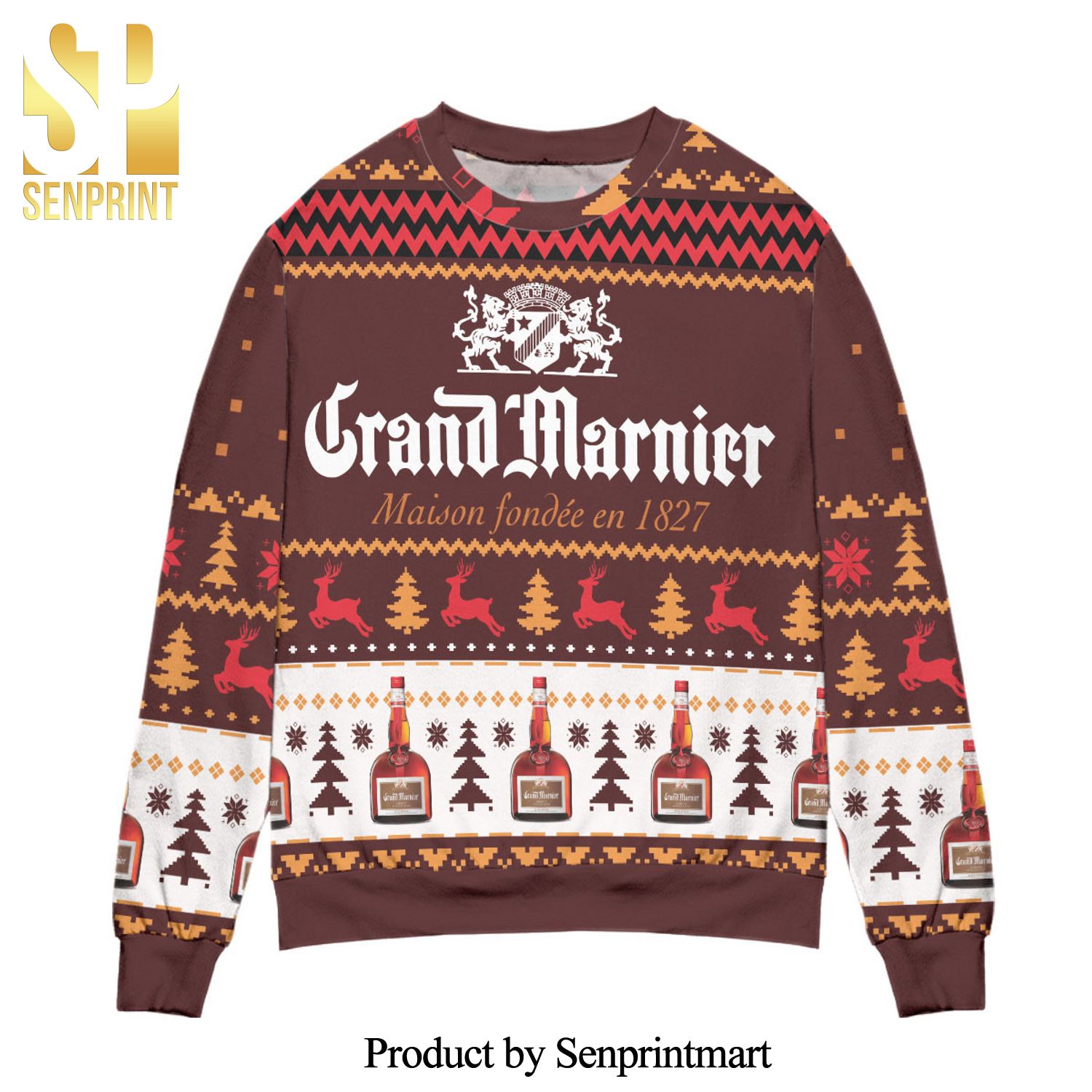 Grand Marnier Maison Fondee En 1827 Knitted Ugly Christmas Sweater