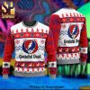 Grateful Dead Rock Band Wood Knitted Ugly Christmas Sweater