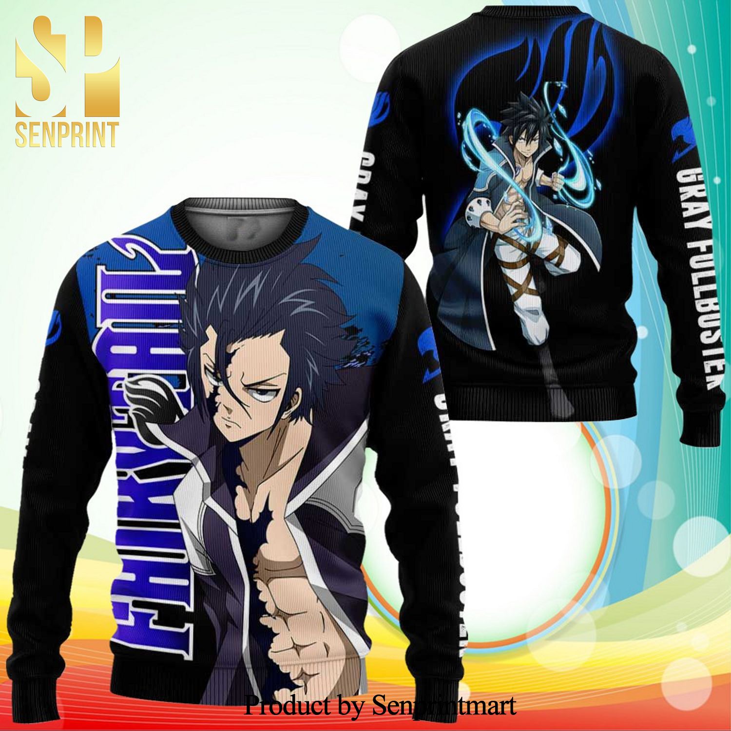 Gray Fullbuster Fairy Tail Anime Knitted Ugly Christmas Sweater