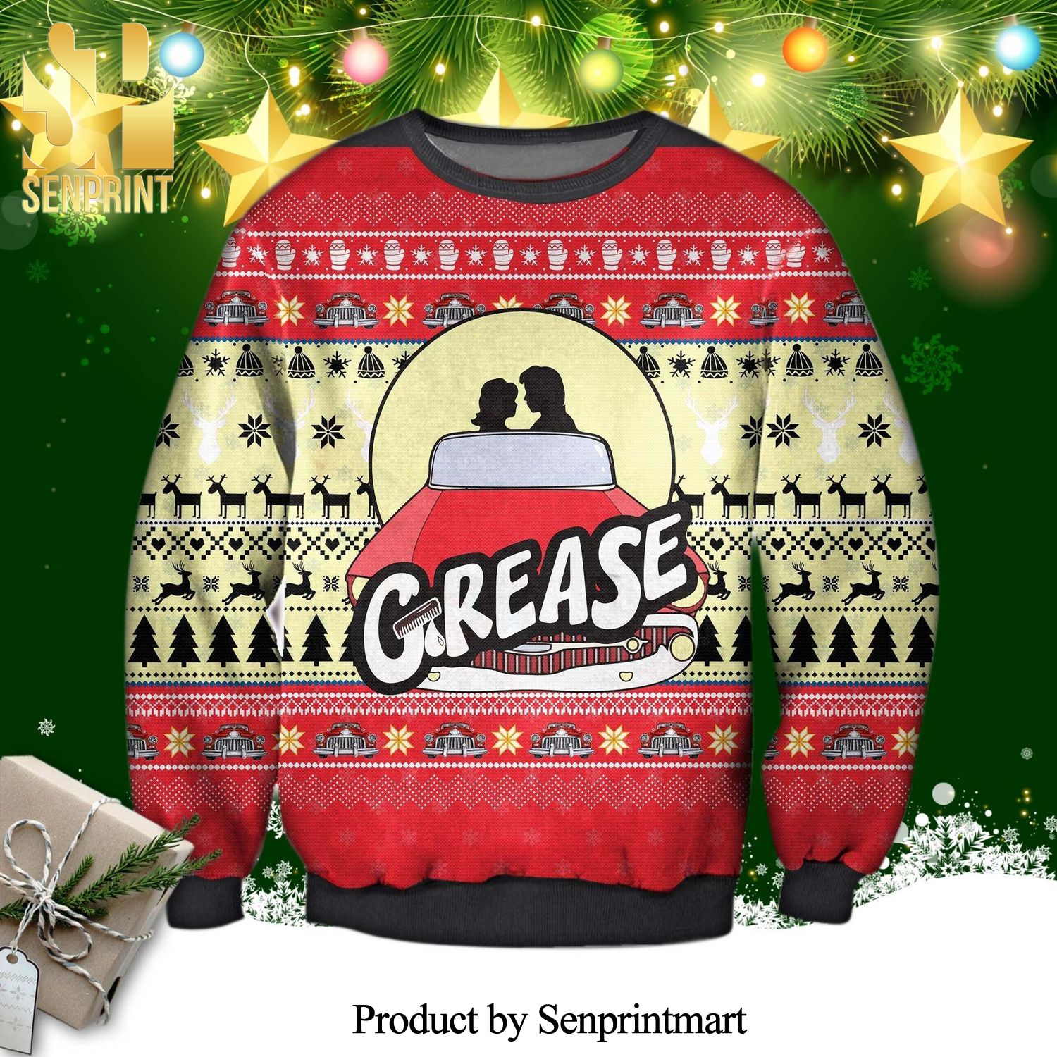 Grease Poster Knitted Ugly Christmas Sweater