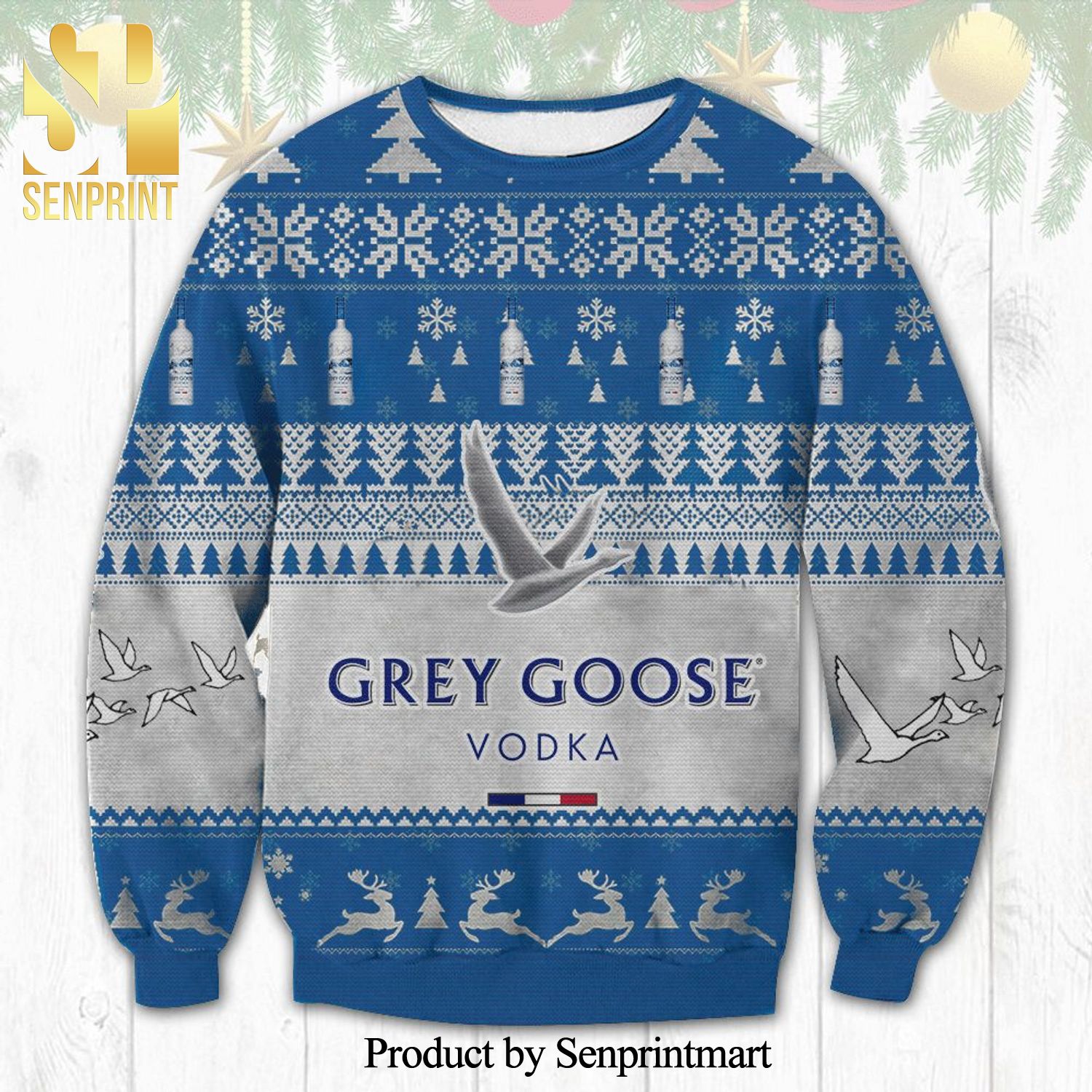 Grey Goose Original Vodka Snowflake Knitted Ugly Christmas Sweater