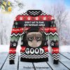 Grumpy Cat Kissmyass Knitted Ugly Christmas Sweater