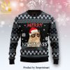 Grumpy Cat Good Didn’T Get To Play Any Reindeer Games Knitted Ugly Christmas Sweater