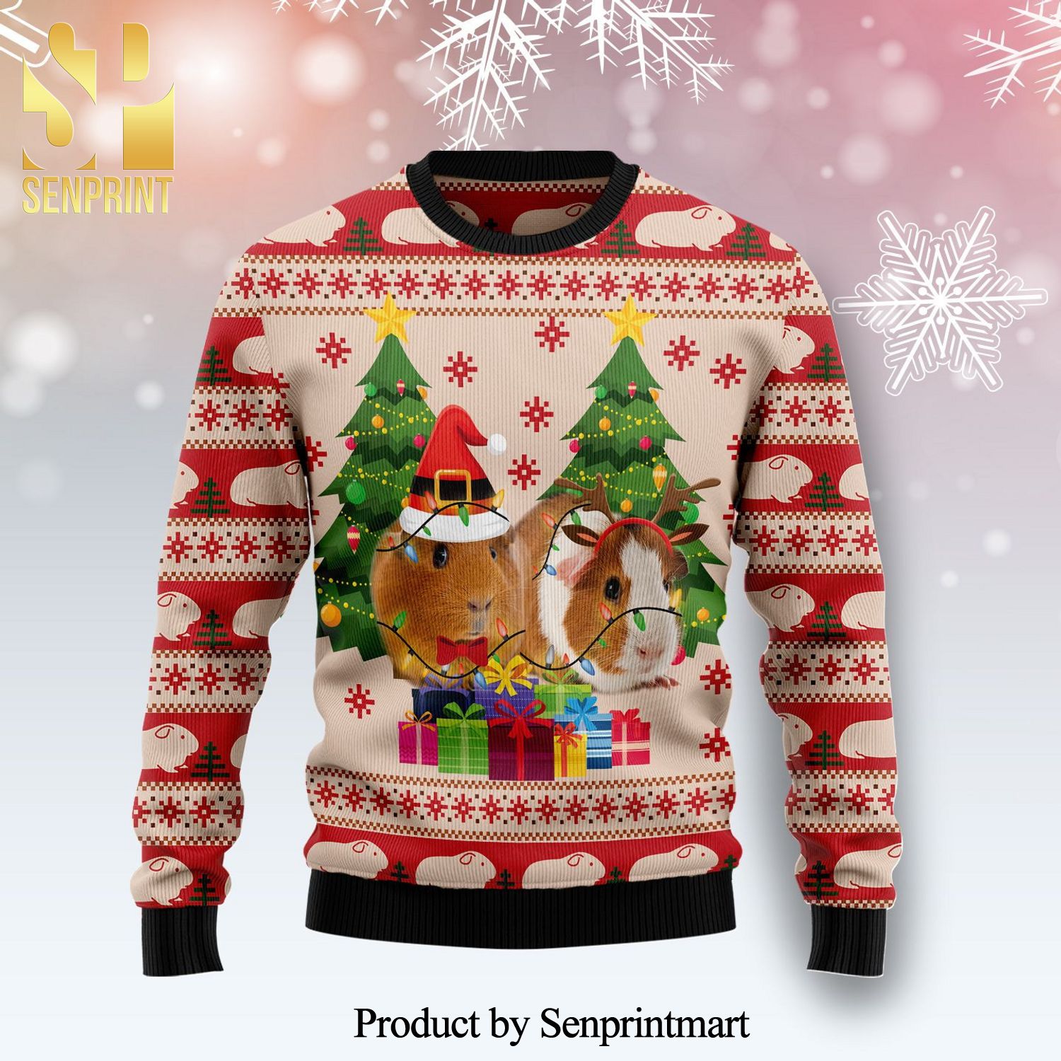 Guinea Pig Love Knitted Ugly Christmas Sweater