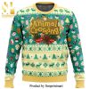 Hans Gruber Falls From Naktomi Plaza Die Hard Snowflake Pattern Knitted Ugly Christmas Sweater – Red Green