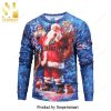 Happy Santa Striped Pattern Knitted Ugly Christmas Sweater