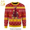 Hawaii Maze Game Print Ho Ho Honolulu Knitted Ugly Christmas Sweater