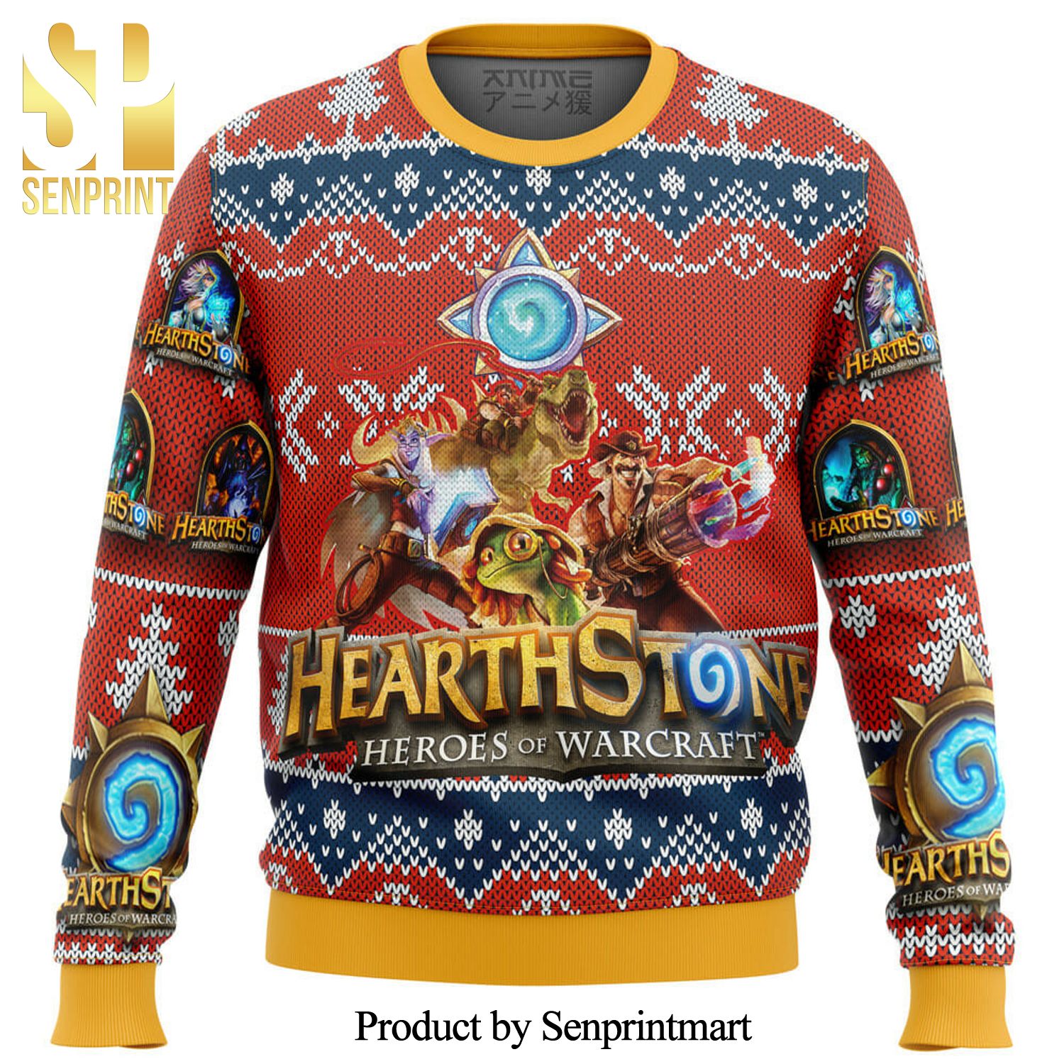 Hearth Stone Alt Text Knitted Ugly Christmas Sweater