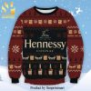 Hennessy Cognac Logo Christmas Pattern Knitted Ugly Christmas Sweater – Red