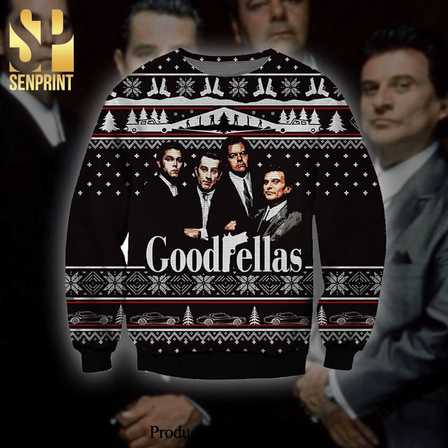 Henry Hill James Conway Paul Cicero And Tommy DeVito Goodfellas Knitted Ugly Christmas Sweater