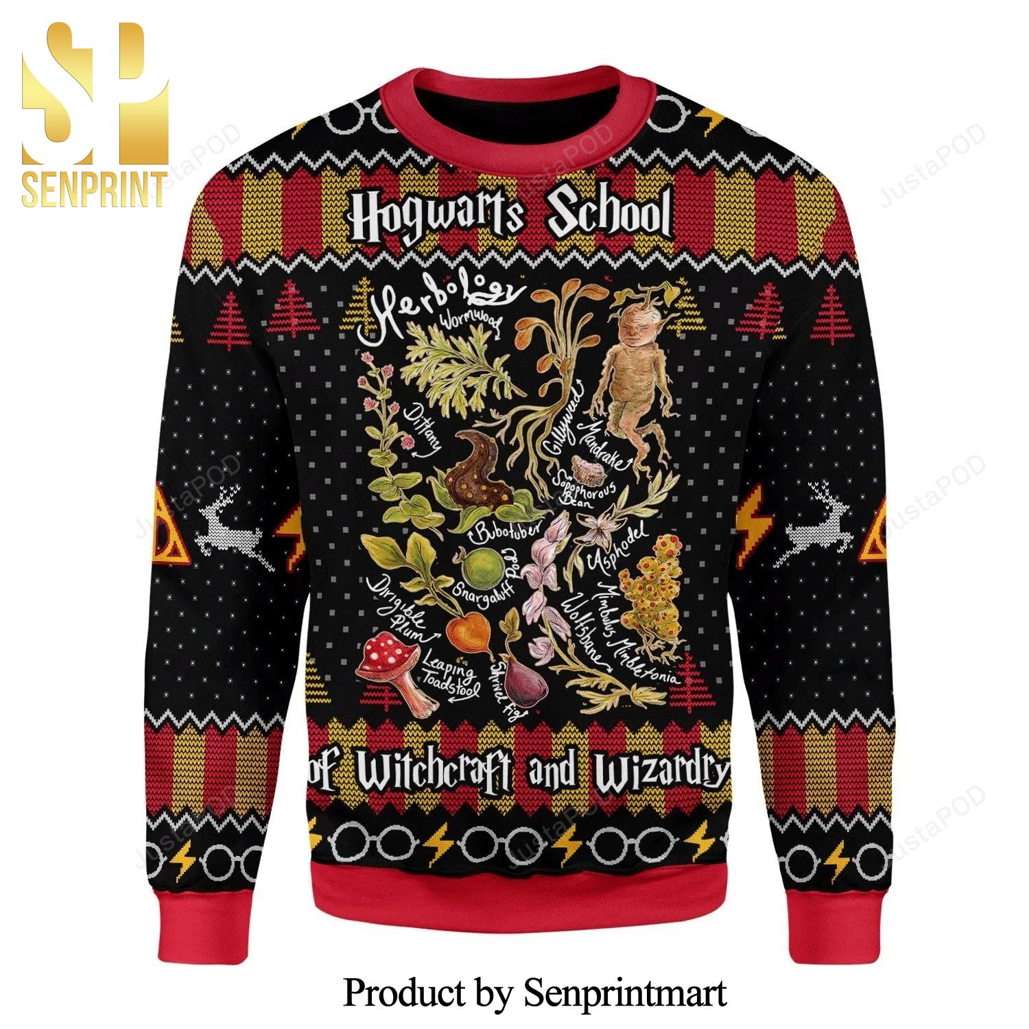 Herbology Harry Potter Knitted Ugly Christmas Sweater