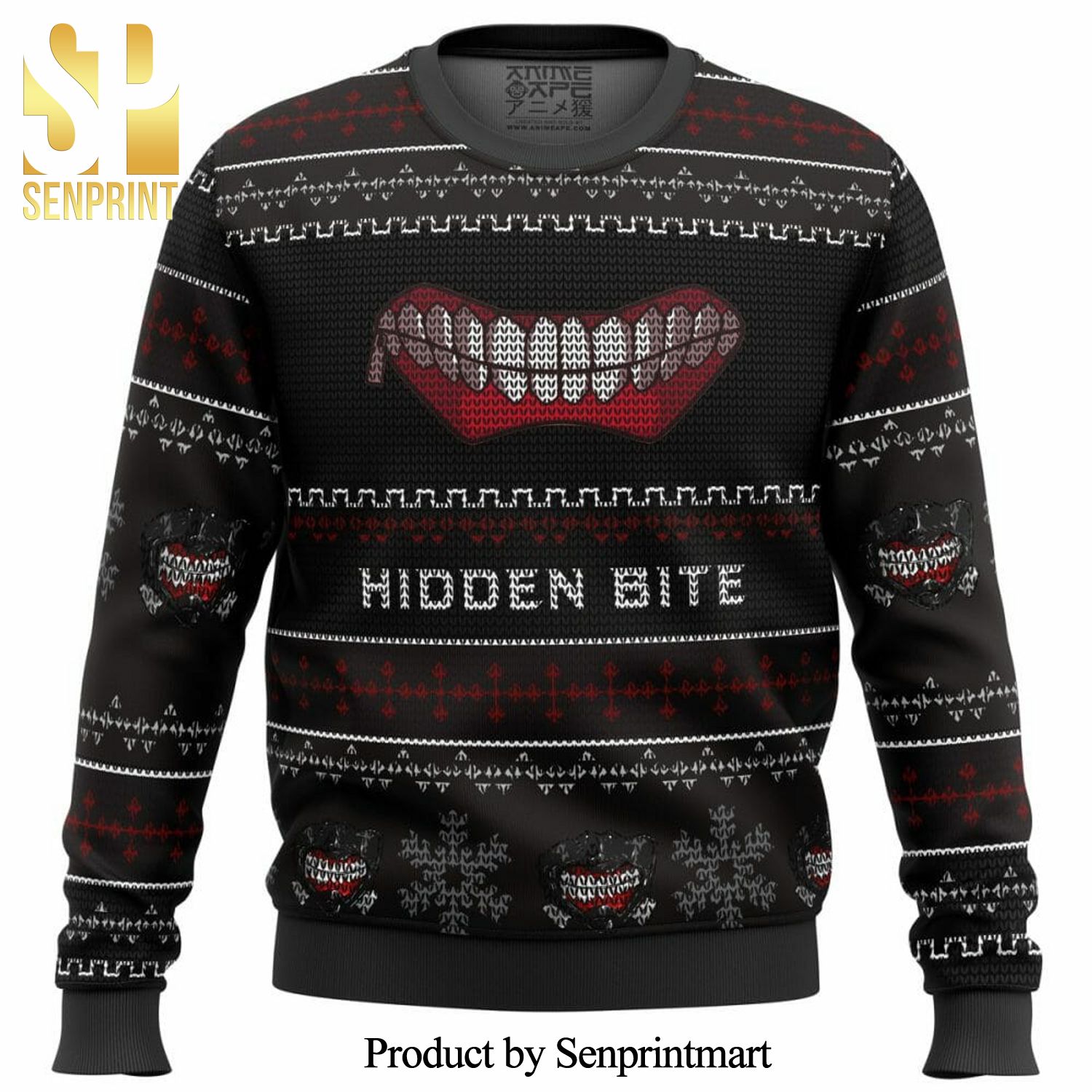 Hidden Bite Tokyo Ghoul Manga Anime Knitted Ugly Christmas Sweater